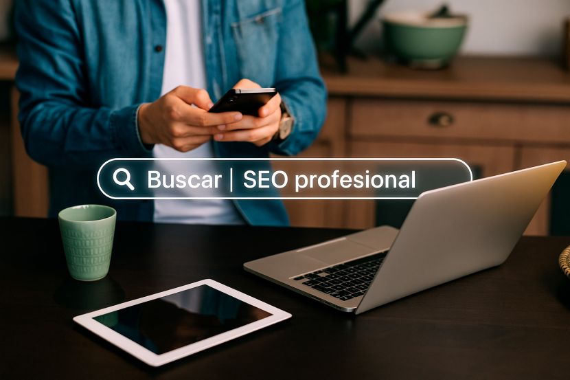 Imagen de pantalla de ordenador con seo profesional 