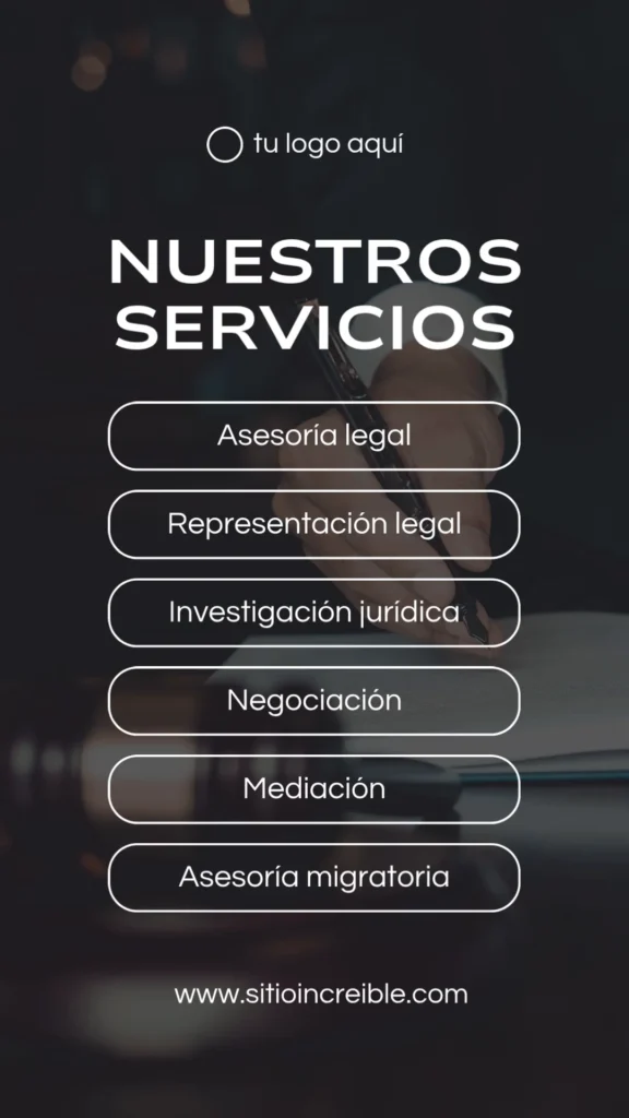 Página de servicios con diseño responsive en smartphone