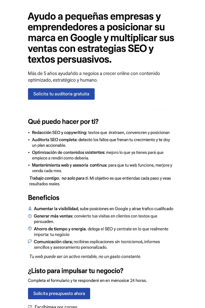 Ejemplo plantilla para freelancers